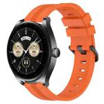 For Huawei Watch Buds 22mm Concave Striped Slicone Watch Band(Orange)