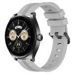 For Huawei Watch Buds 22mm Concave Striped Slicone Watch Band(Grey)