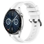 For Huawei Watch GT3 46mm 22mm Concave Striped Slicone Watch Band(White)