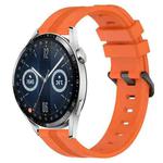 For Huawei Watch GT3 46mm 22mm Concave Striped Slicone Watch Band(Orange)