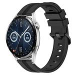 For Huawei Watch GT3 46mm 22mm Concave Striped Slicone Watch Band(Black)