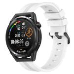 For Huawei Watch GT Runner 22mm Concave Striped Slicone Watch Band(White)