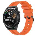 For Huawei Watch GT Runner 22mm Concave Striped Slicone Watch Band(Orange)