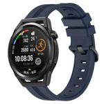 For Huawei Watch GT Runner 22mm Concave Striped Slicone Watch Band(Navy Blue)