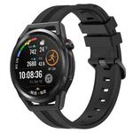 For Huawei Watch GT Runner 22mm Concave Striped Slicone Watch Band(Black)