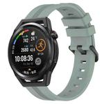 For Huawei Watch GT Runner 22mm Concave Striped Slicone Watch Band(Grayish Green)