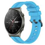For Huawei GT2 Pro 22mm Concave Striped Slicone Watch Band(Sky Blue)