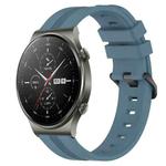 For Huawei GT2 Pro 22mm Concave Striped Slicone Watch Band(Rock Cyan)