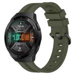 For Huawei Watch GT 2E 22mm Concave Striped Slicone Watch Band(Army Green)
