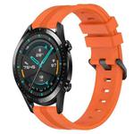 For Huawei GT2 46mm 22mm Concave Striped Slicone Watch Band(Orange)