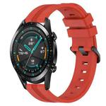 For Huawei GT2 46mm 22mm Concave Striped Slicone Watch Band(Red)