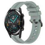 For Huawei GT2 46mm 22mm Concave Striped Slicone Watch Band(Grayish Green)