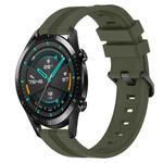 For Huawei GT2 46mm 22mm Concave Striped Slicone Watch Band(Army Green)