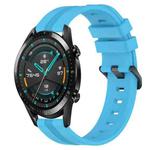 For Huawei GT2 46mm 22mm Concave Striped Slicone Watch Band(Sky Blue)