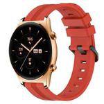 For Honor Watch GS 3 22mm Concave Striped Slicone Watch Band(Red)
