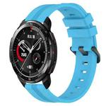 For Honor Watch GS Pro 22mm Concave Striped Slicone Watch Band(Sky Blue)