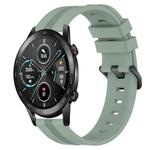 For Honor Magic Watch 2 46mm 22mm Concave Striped Slicone Watch Band(Grayish Green)