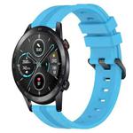 For Honor Magic Watch 2 46mm 22mm Concave Striped Slicone Watch Band(Sky Blue)