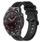 For Huawei Watch GT3 SE 22mm Concave Striped Slicone Watch Band(Black)