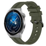 For Huawei Watch GT3 Pro 43mm 20mm Concave Striped Slicone Watch Band(Army Green)
