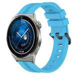 For Huawei Watch GT3 Pro 43mm 20mm Concave Striped Slicone Watch Band(Sky Blue)