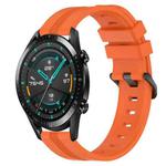 For Huawei Watch GT2 42mm 20mm Concave Striped Slicone Watch Band(Orange)