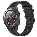 For Huawei Watch 2 20mm Concave Striped Slicone Watch Band(Black)