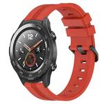 For Huawei Watch 2 20mm Concave Striped Slicone Watch Band(Red)