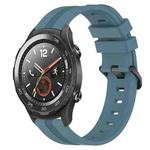 For Huawei Watch 2 20mm Concave Striped Slicone Watch Band(Rock Cyan)
