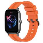 For Amazfit GTS 3 20mm Concave Striped Slicone Watch Band(Orange)