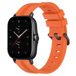 For Amazfit GTS 2E 20mm Concave Striped Slicone Watch Band(Orange)