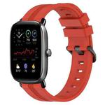 For Amazfit GTS 2 Mini 20mm Concave Striped Slicone Watch Band(Red)