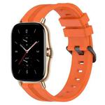 For Amazfit GTS 2 20mm Concave Striped Slicone Watch Band(Orange)