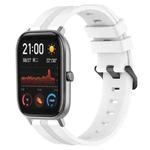 For Amazfit GTS 20mm Concave Striped Slicone Watch Band(White)