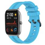 For Amazfit GTS 20mm Concave Striped Slicone Watch Band(Skyblue)