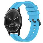 For Garmin Vivomove Sport 20mm Concave Striped Slicone Watch Band(Sky Blue)