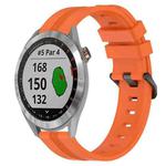 For Garmin Approach S40 20mm Concave Striped Slicone Watch Band(Orange)