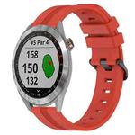 For Garmin Approach S40 20mm Concave Striped Slicone Watch Band(Red)