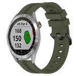 For Garmin Approach S40 20mm Concave Striped Slicone Watch Band(Army Green)