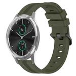 For Garmin Garminmove Luxe 20mm Concave Striped Slicone Watch Band(Army Green)
