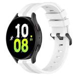 For Samsung Galaxy Watch5 44mm 20mm Concave Striped Slicone Watch Band(White)