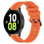 For Samsung Galaxy Watch5 44mm 20mm Concave Striped Slicone Watch Band(Orange)