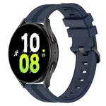 For Samsung Galaxy Watch5 44mm 20mm Concave Striped Slicone Watch Band(Navy Blue)