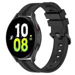 For Samsung Galaxy Watch5 44mm 20mm Concave Striped Slicone Watch Band(Black)