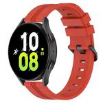 For Samsung Galaxy Watch5 44mm 20mm Concave Striped Slicone Watch Band(Red)
