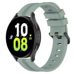 For Samsung Galaxy Watch5 44mm 20mm Concave Striped Slicone Watch Band(Grayish Green)