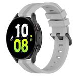 For Samsung Galaxy Watch5 44mm 20mm Concave Striped Slicone Watch Band(Grey)