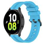 For Samsung Galaxy Watch5 44mm 20mm Concave Striped Slicone Watch Band(Sky Blue)