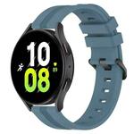 For Samsung Galaxy Watch5 44mm 20mm Concave Striped Slicone Watch Band(Rock Cyan)