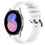 For Samsung Galaxy Watch5 40mm 20mm Concave Striped Slicone Watch Band(White)